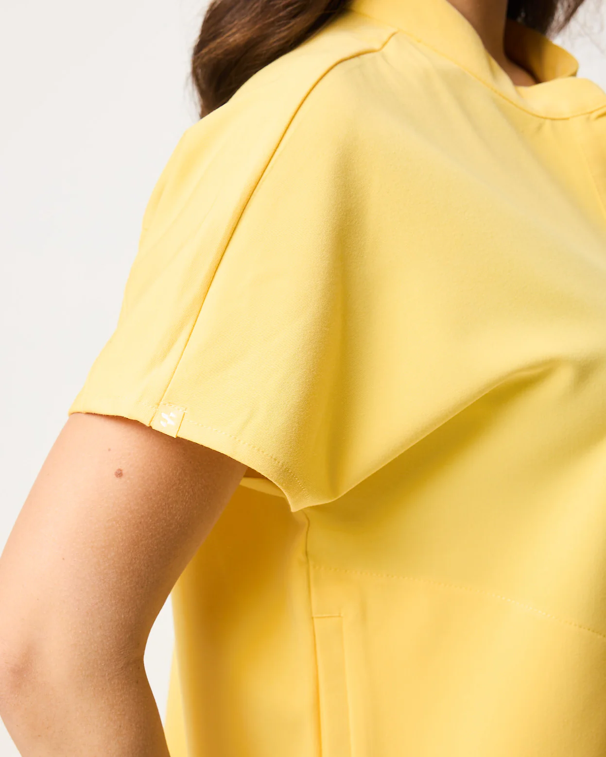 MABEL Mandarin Collar Scrub Top - Meadow Yellow | SLTECH™ - Image 9