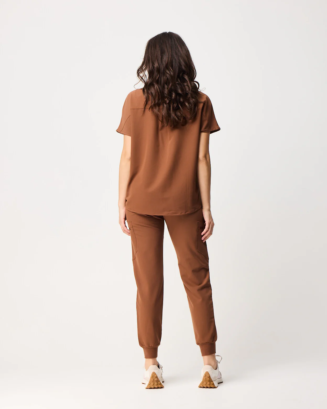 MABEL Mandarin Collar Scrub Top - Pecan Brown | SLTECH™ - Image 6