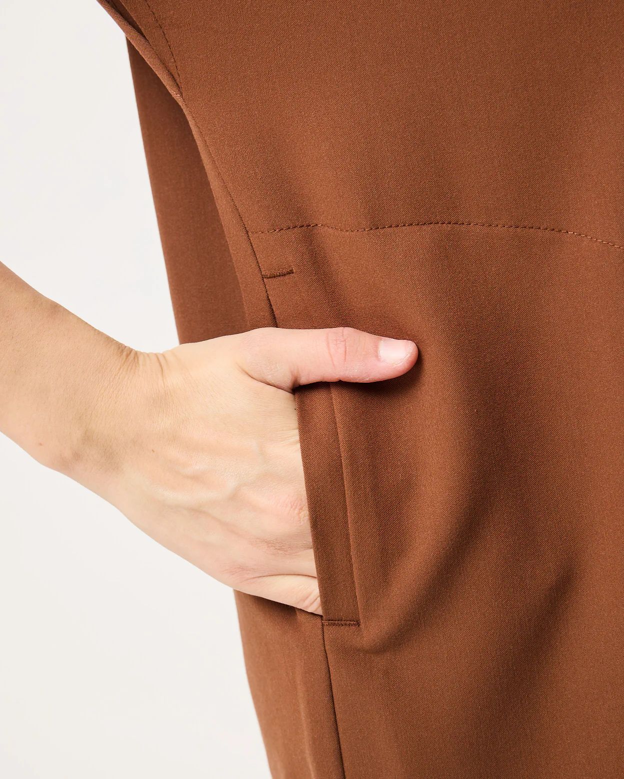 MABEL Mandarin Collar Scrub Top - Pecan Brown | SLTECH™ - Image 7