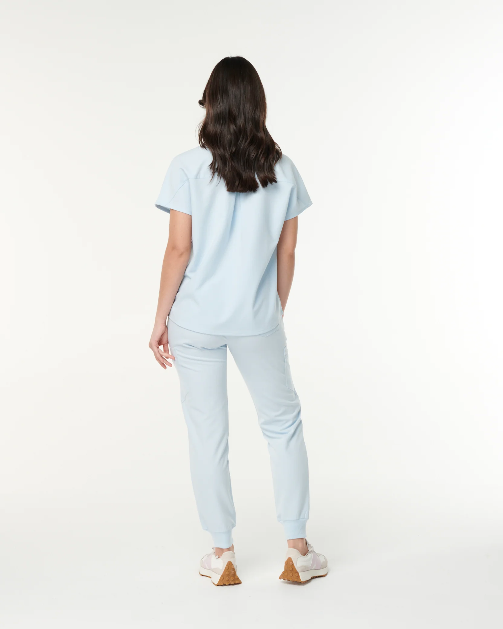 MABEL Mandarin Collar Scrub Top - Powder Blue | SLTECH™ - Image 6