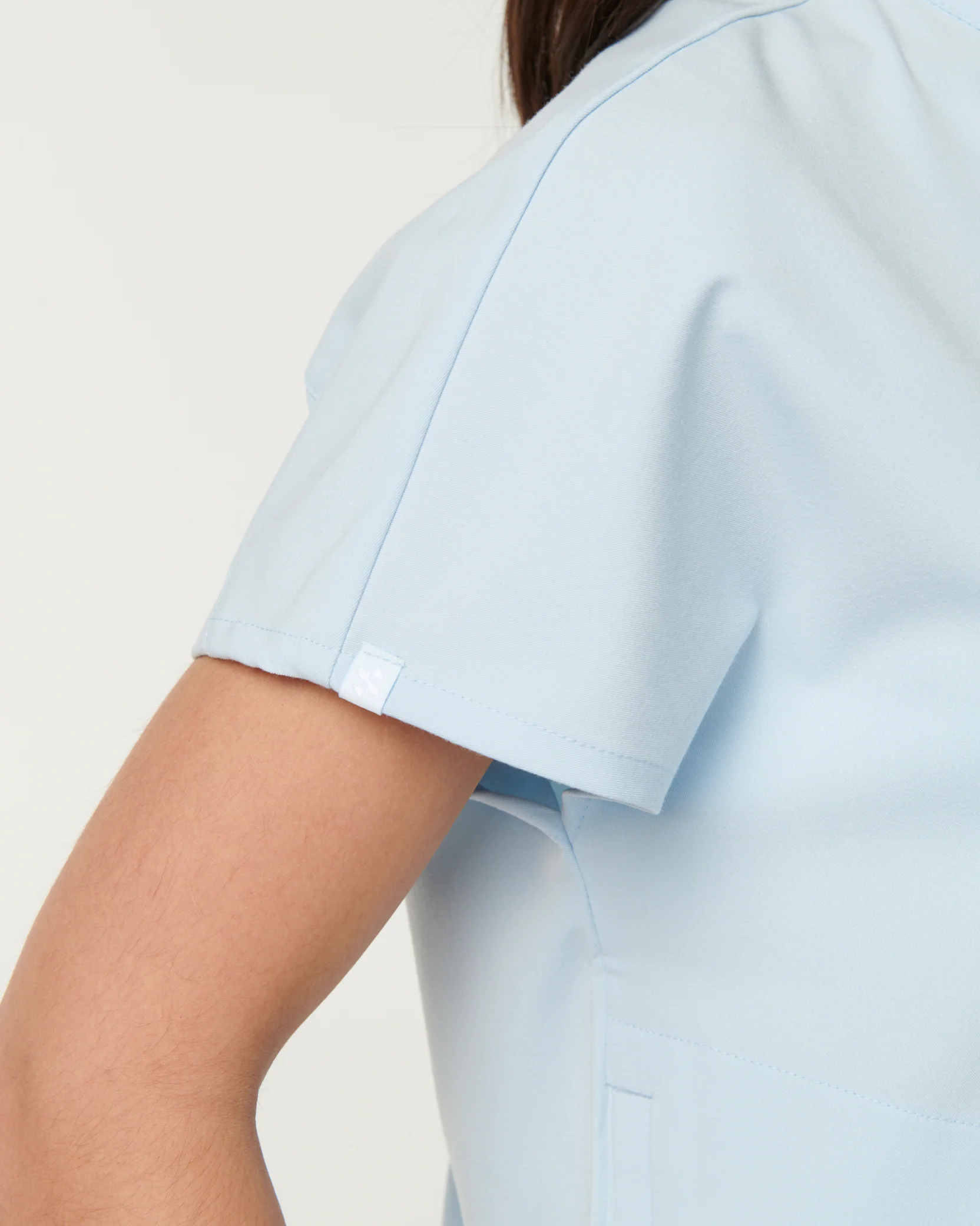MABEL Mandarin Collar Scrub Top - Powder Blue | SLTECH™ - Image 7