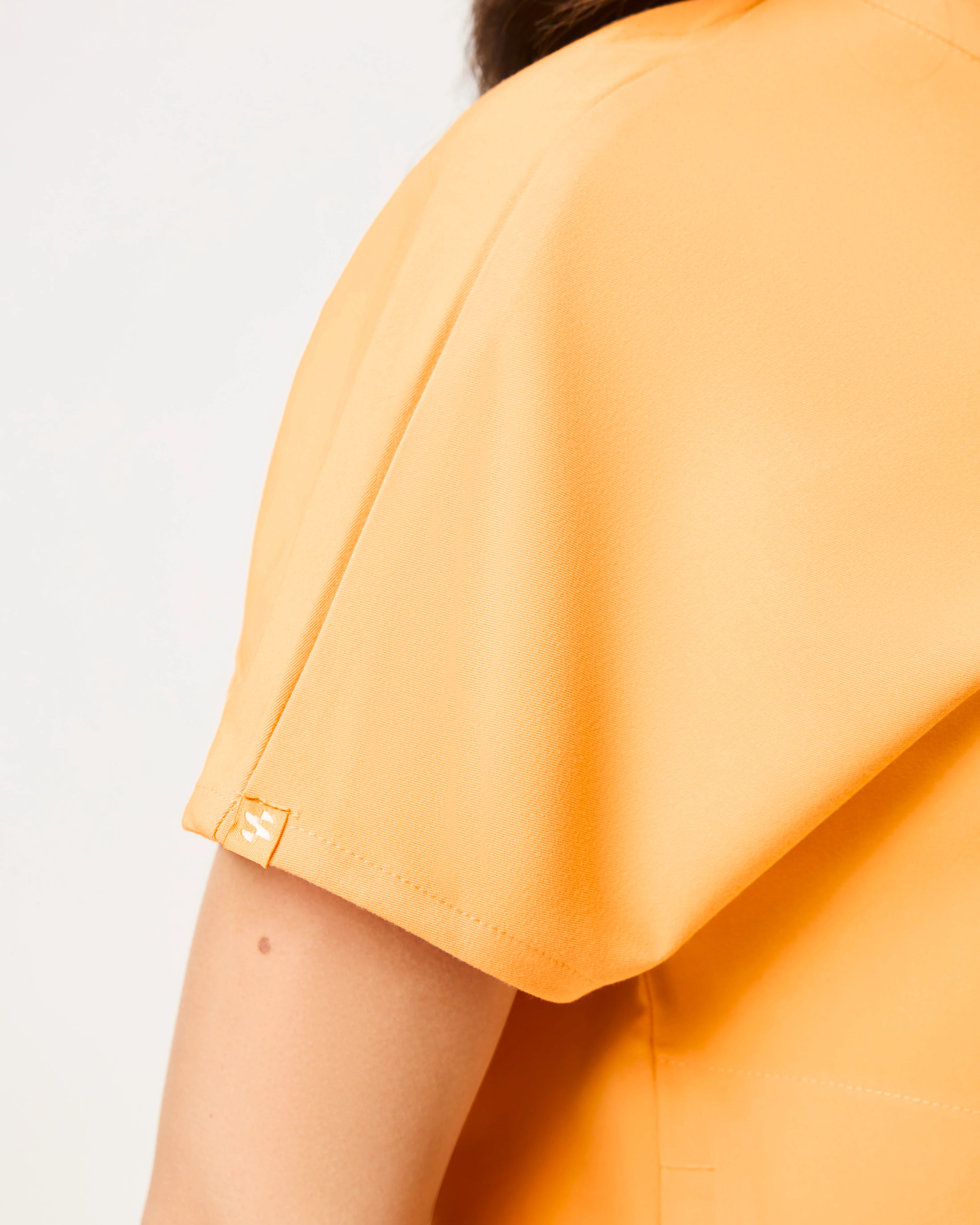 MABEL Mandarin Collar Scrub Top - Tangerine Orange | SLTECH™ - Image 7