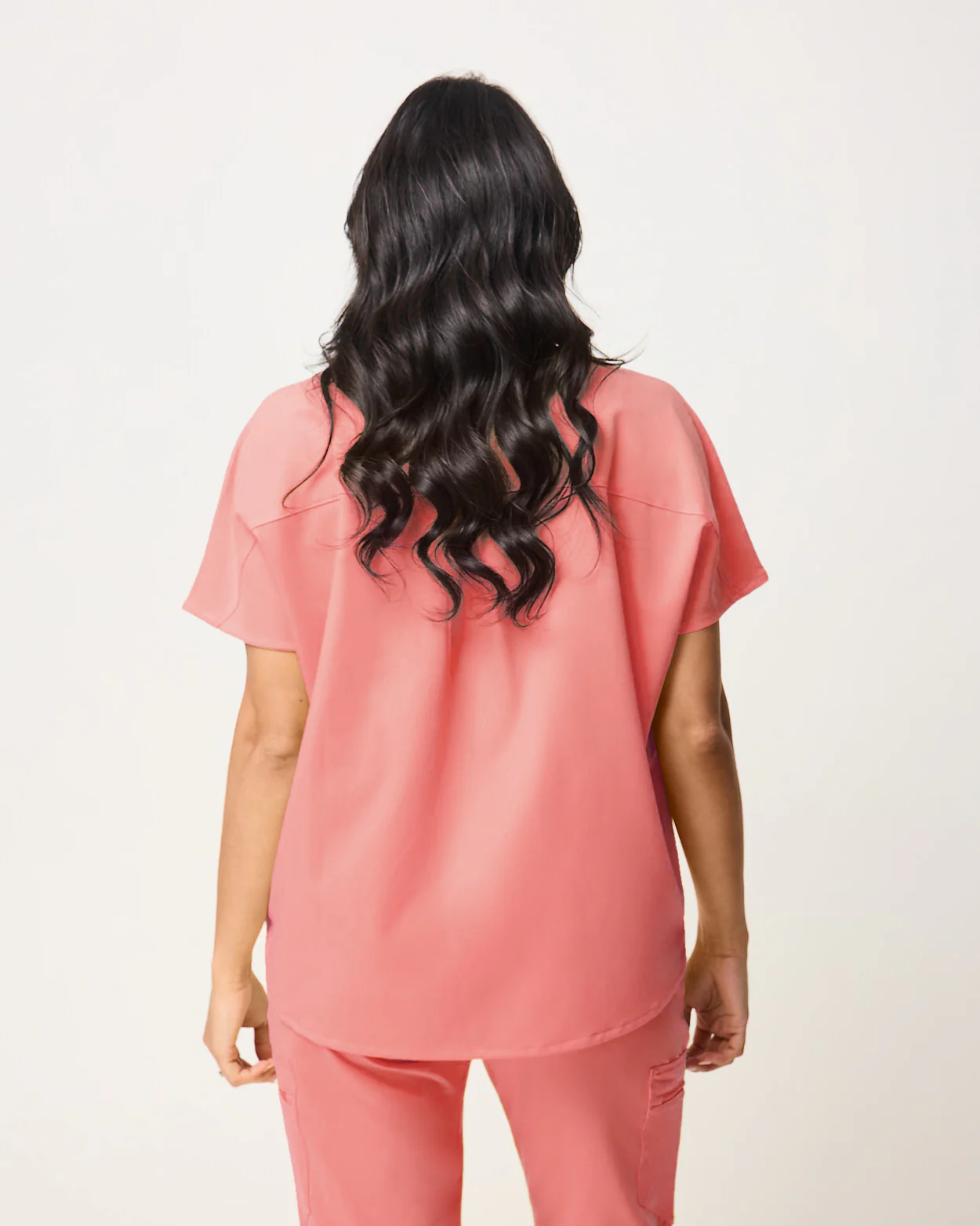 MABEL Mandarin Collar Scrub Top - Peach Quartz | SLTECH™ - Image 5