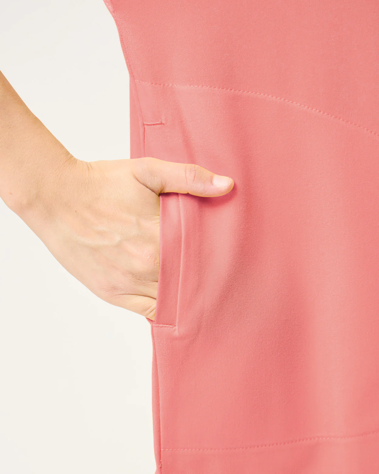 MABEL Mandarin Collar Scrub Top - Peach Quartz | SLTECH™ - Image 9