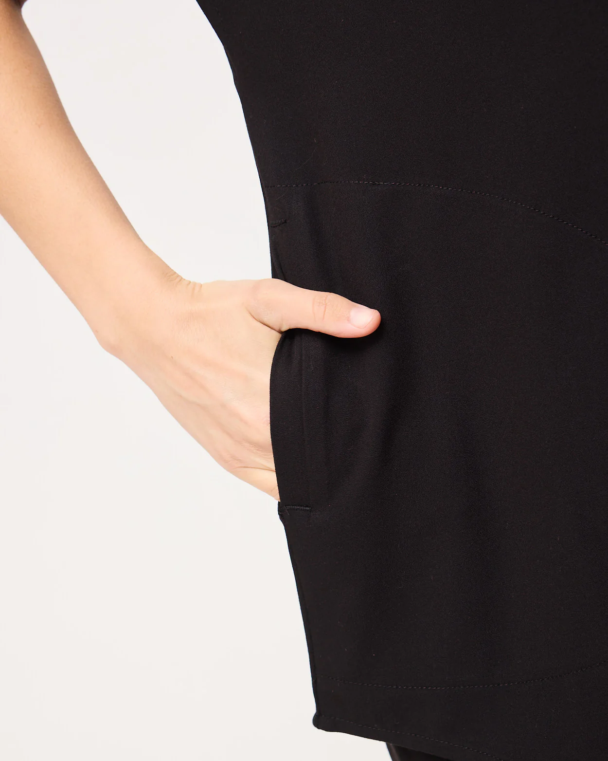 MABEL Mandarin Collar Scrub Top - Black | SLTECH™ - Image 7