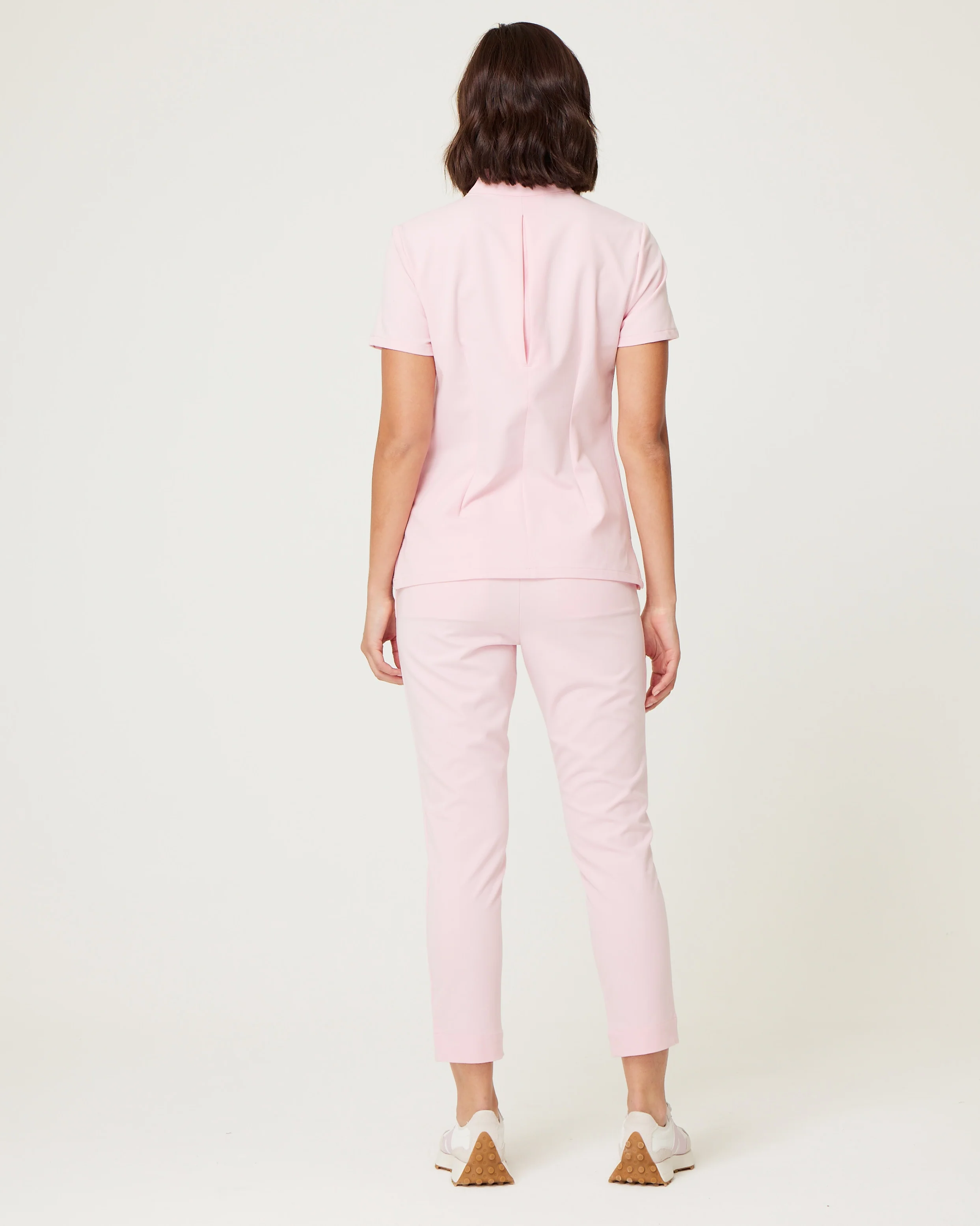 MARTHA Slim Cropped Scrub Pants - Powder Pink - CLEARANCE - Image 4