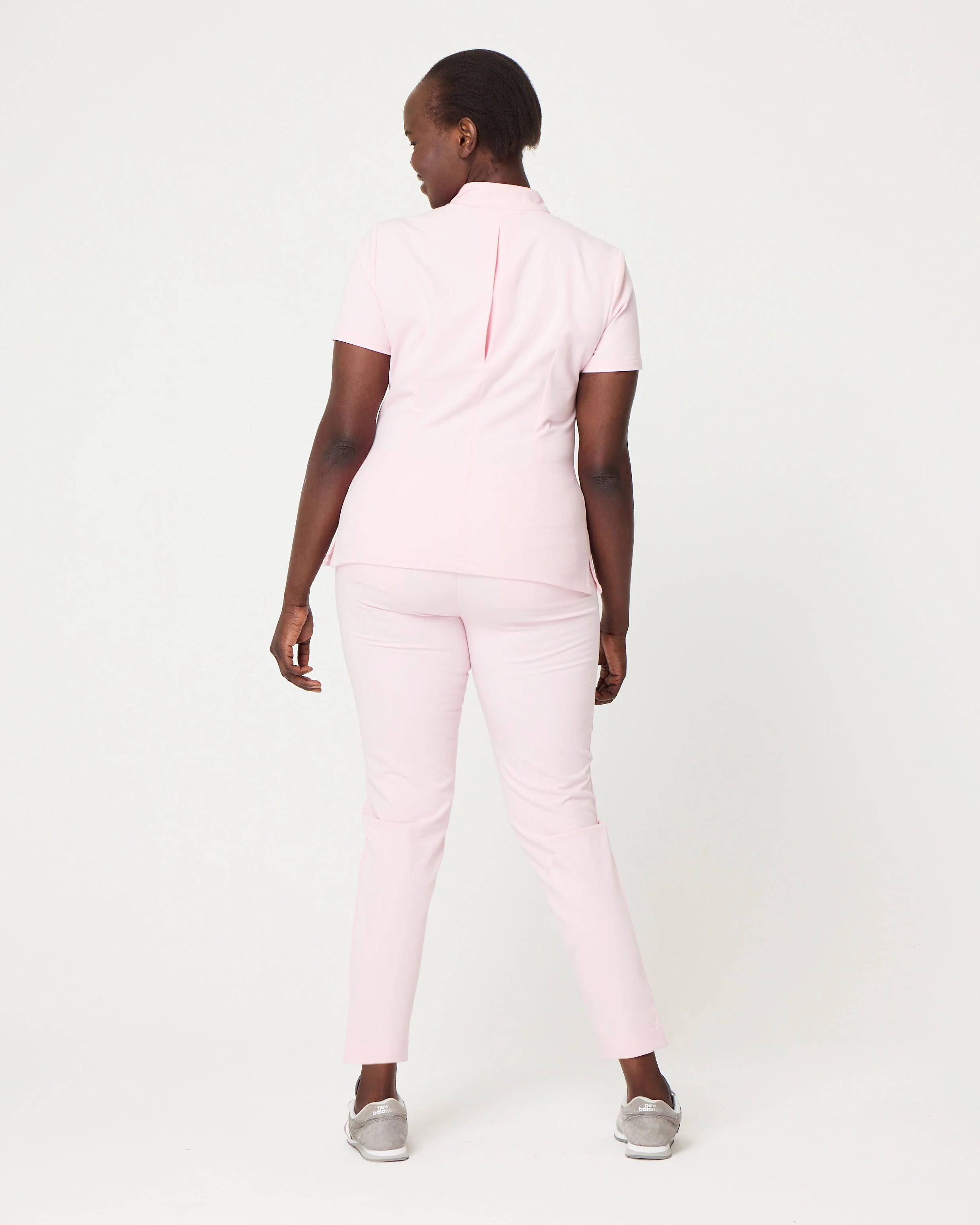 MARTHA Slim Cropped Scrub Pants - Powder Pink - CLEARANCE - Image 5