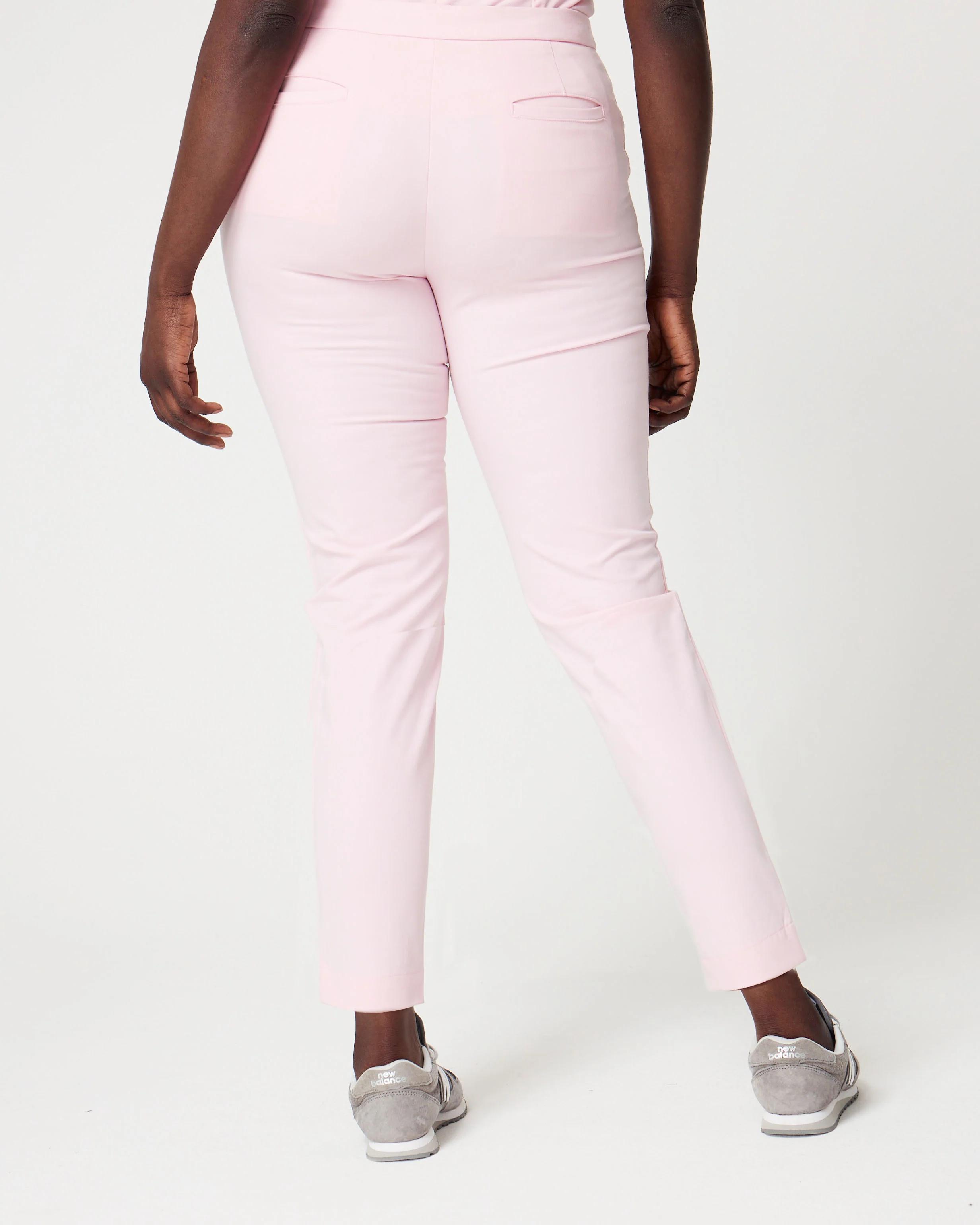 MARTHA Slim Cropped Scrub Pants - Powder Pink - CLEARANCE - Image 6