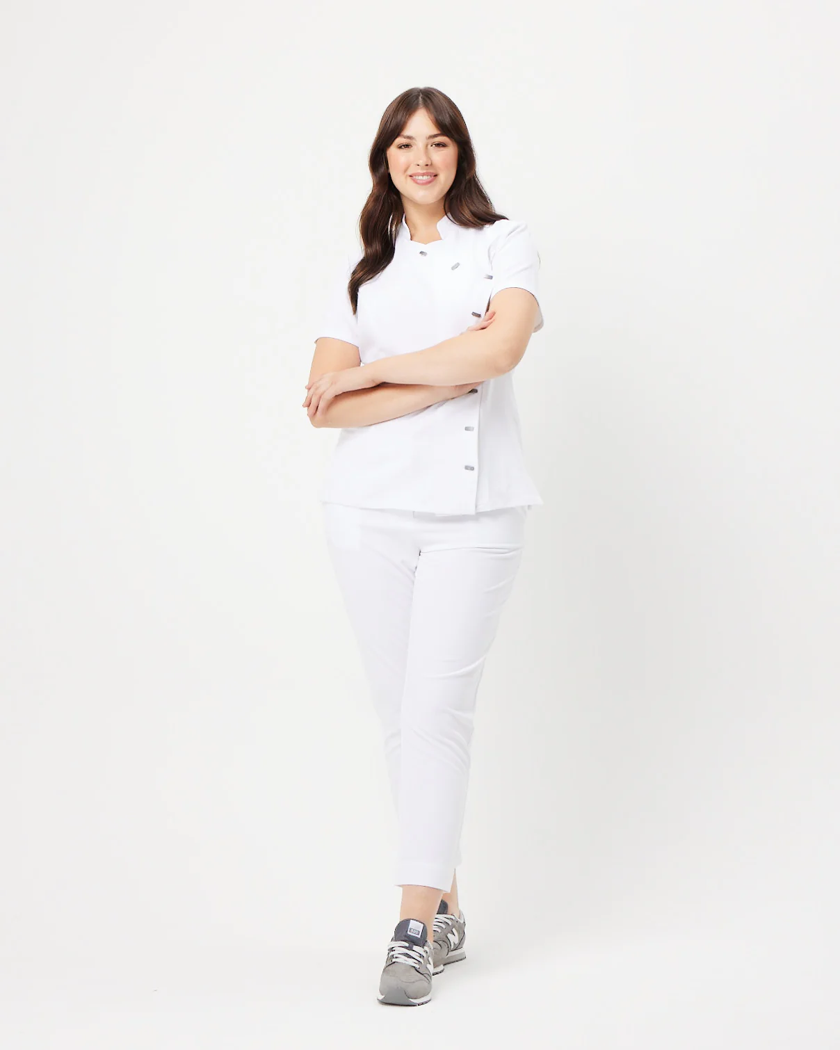MARTHA Slim Cropped Scrub Pants - Pure White - CLEARANCE - Image 3