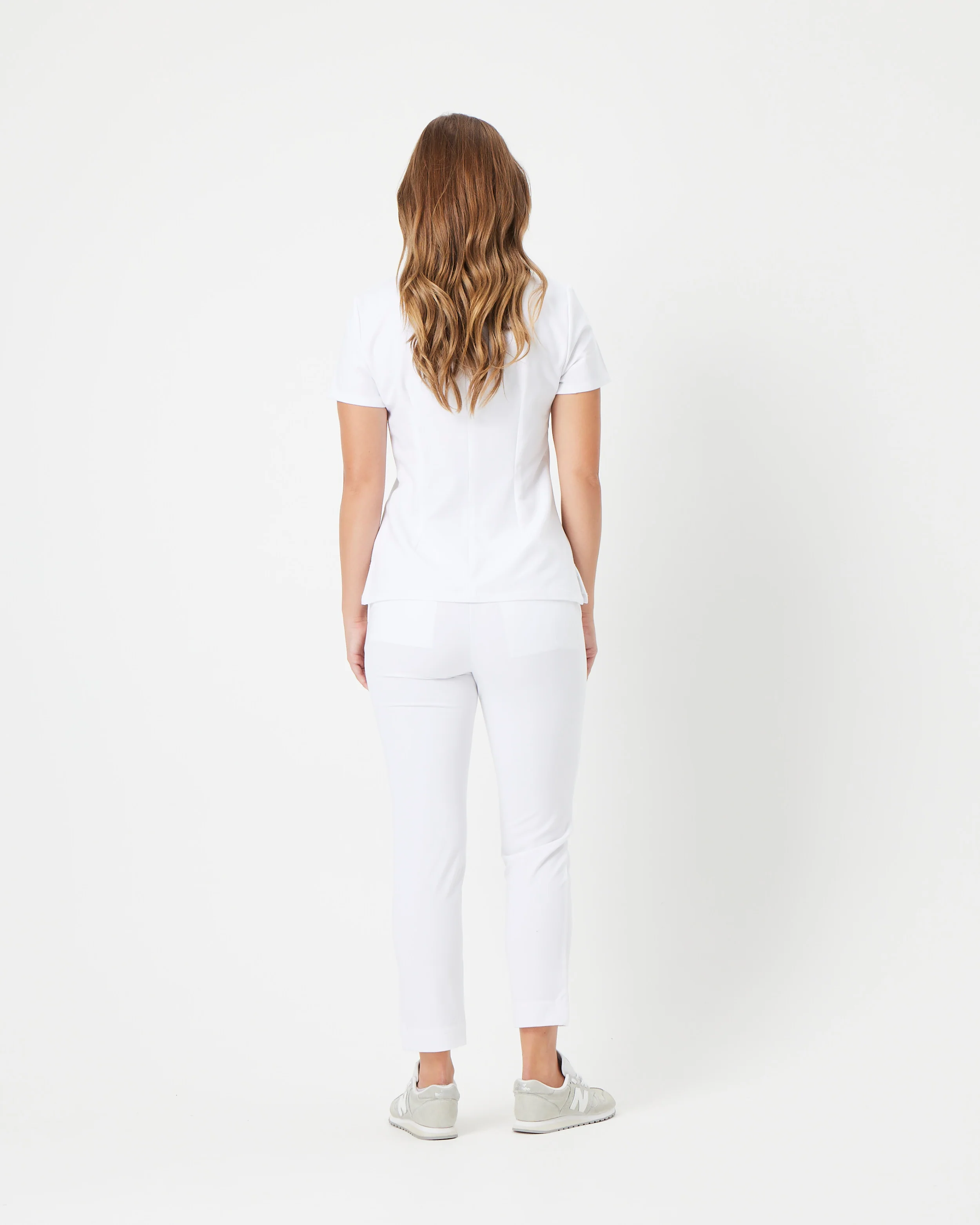 MARTHA Slim Cropped Scrub Pants - Pure White - CLEARANCE - Image 4