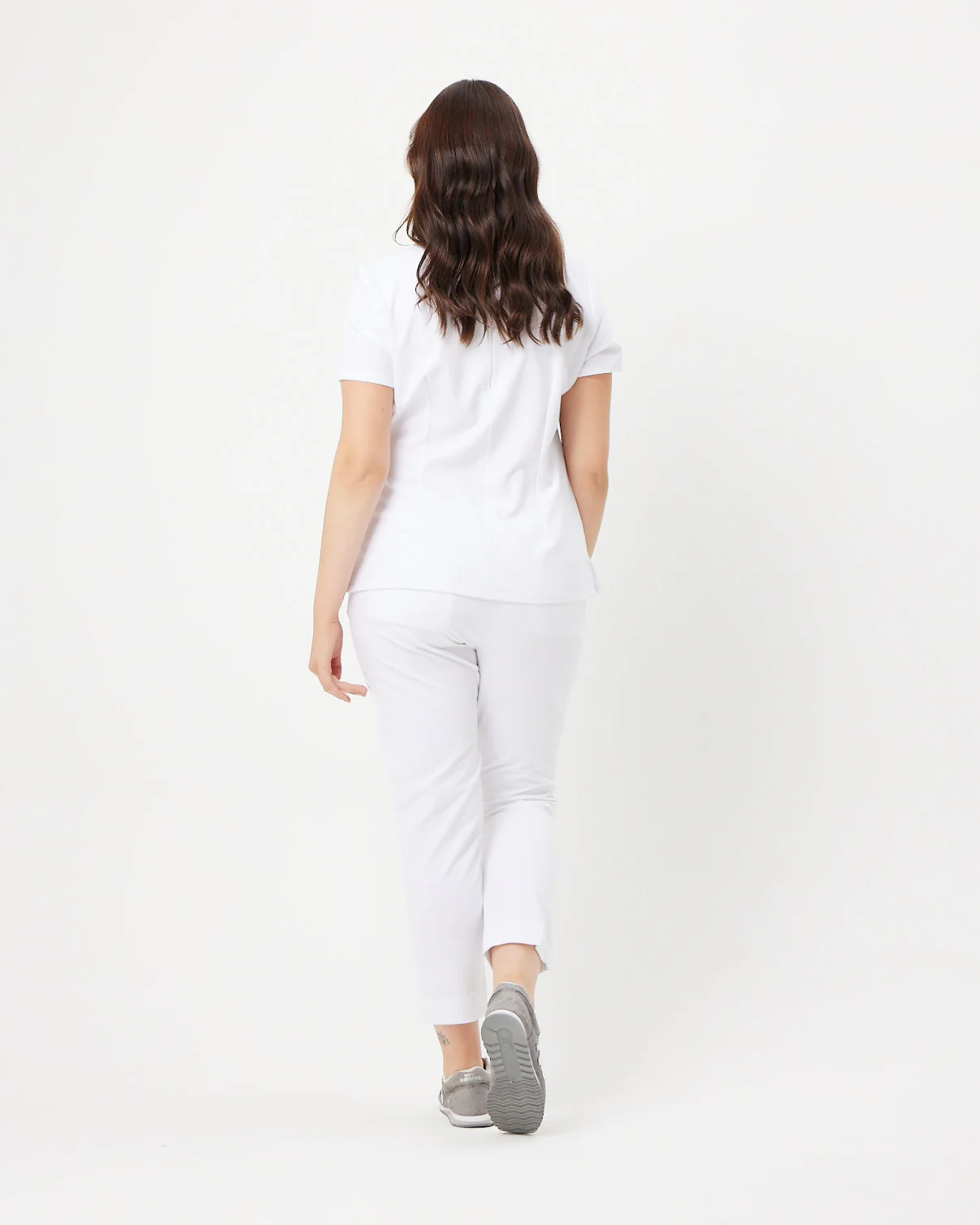 MARTHA Slim Cropped Scrub Pants - Pure White - CLEARANCE - Image 5