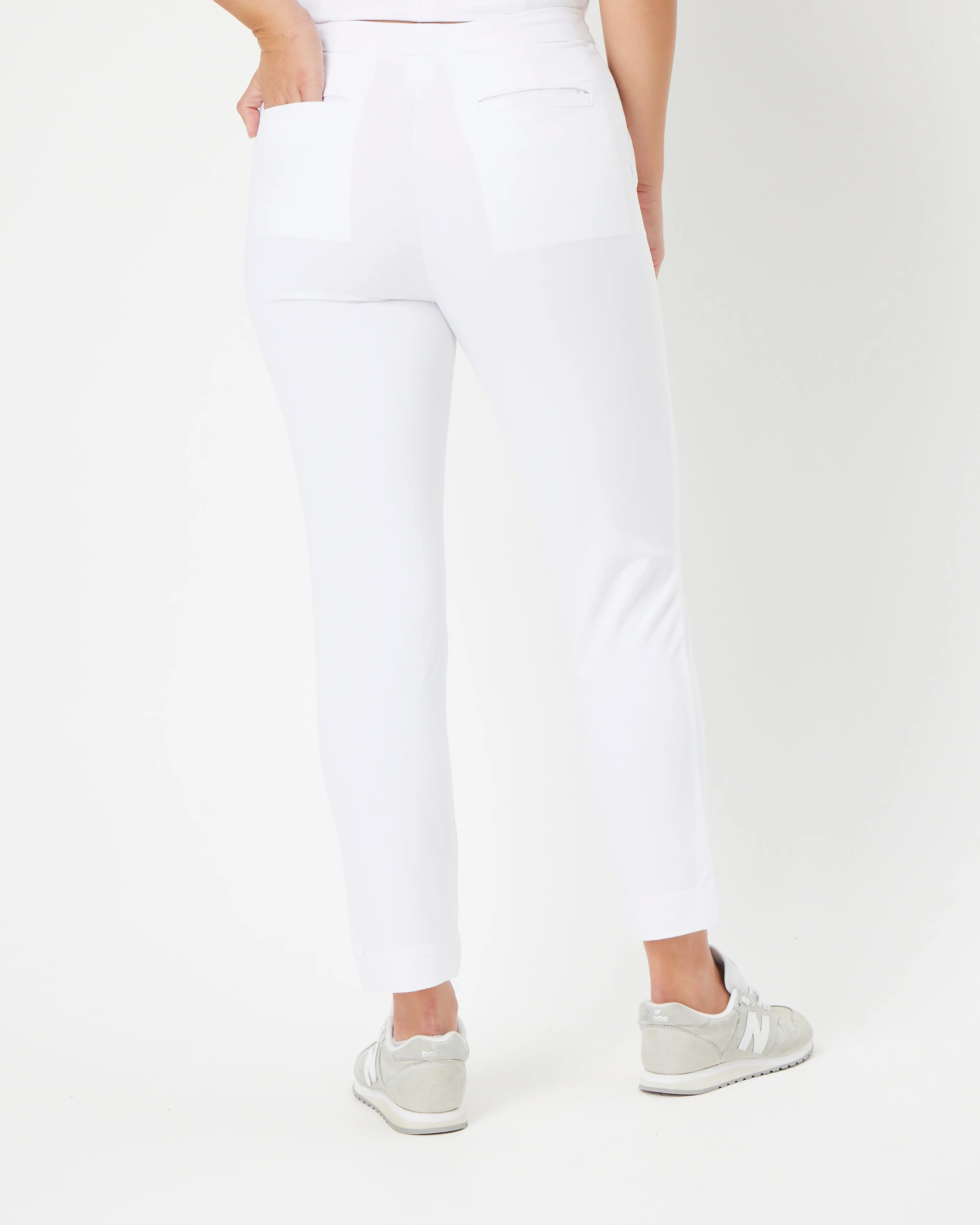 MARTHA Slim Cropped Scrub Pants - Pure White - CLEARANCE - Image 7