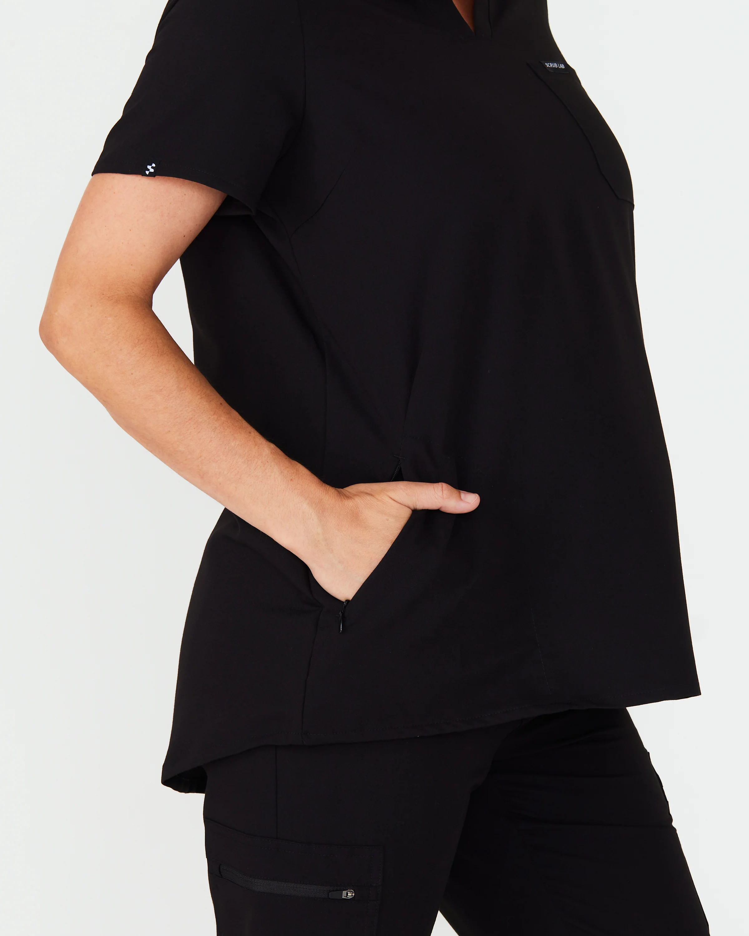 TRACY Maternity Scrub Top - Black | SLTECH™ - Image 4