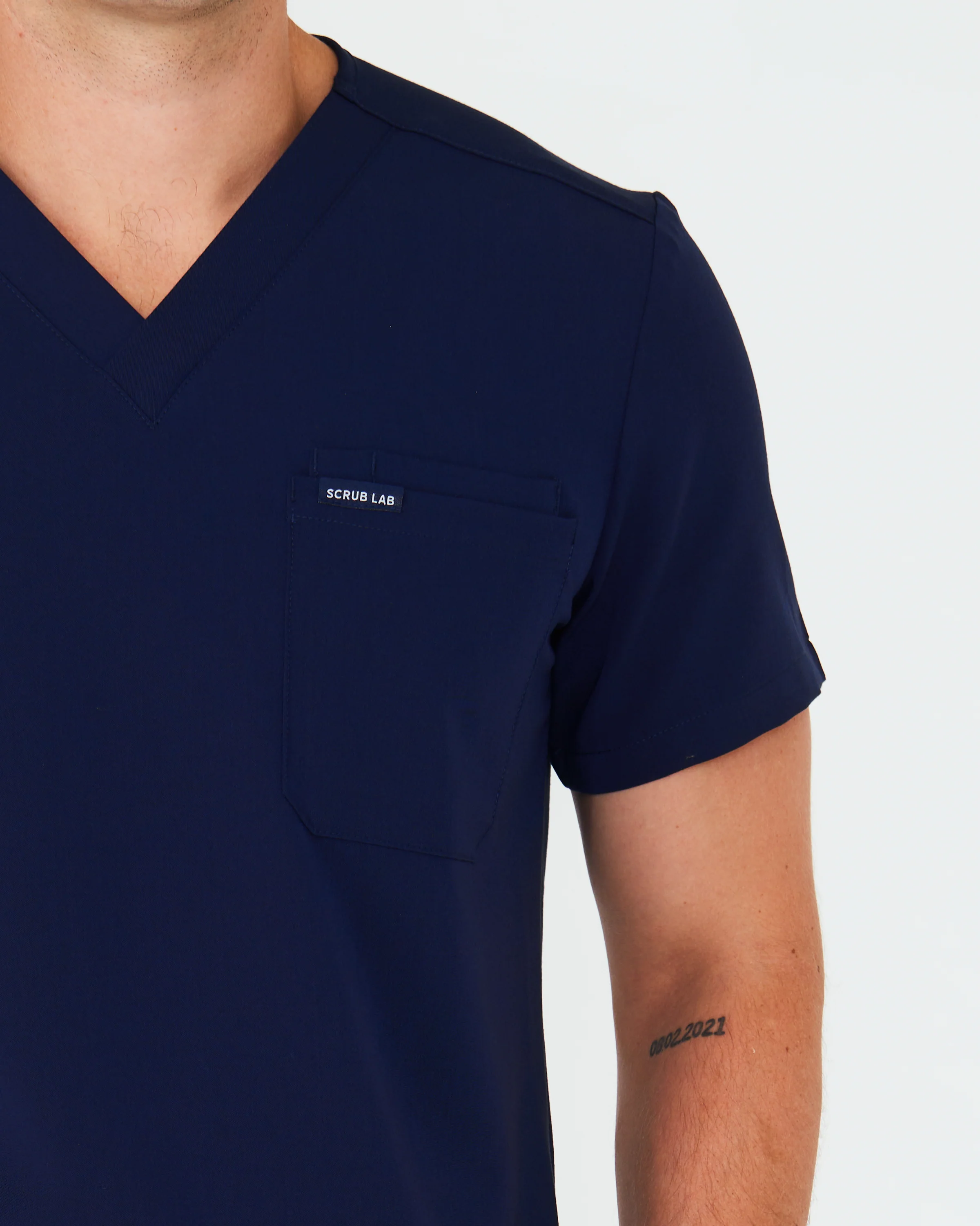 WEARY Three Chest Pocket Scrub Top - Navy | SLTECH™ - Image 4
