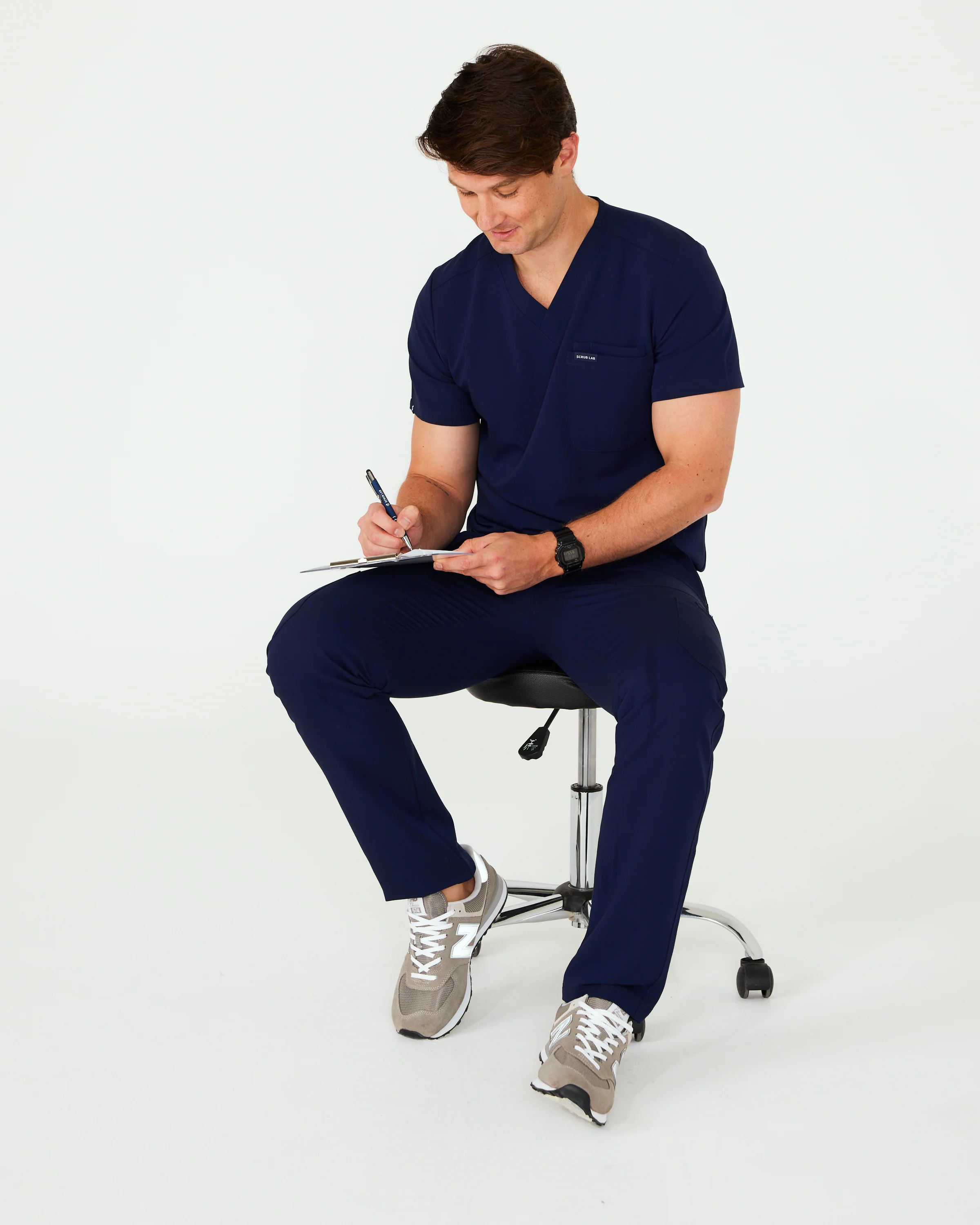 WEARY Three Chest Pocket Scrub Top - Navy | SLTECH™ - Image 6