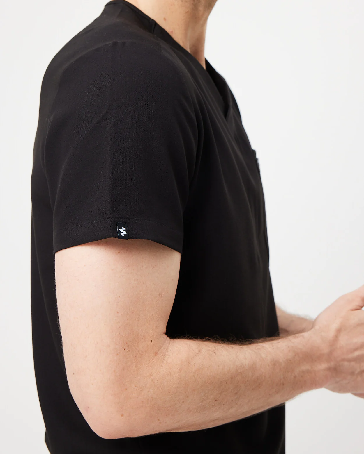 WEARY Three Chest Pocket Scrub Top - Black | SLTECH™ - Image 6