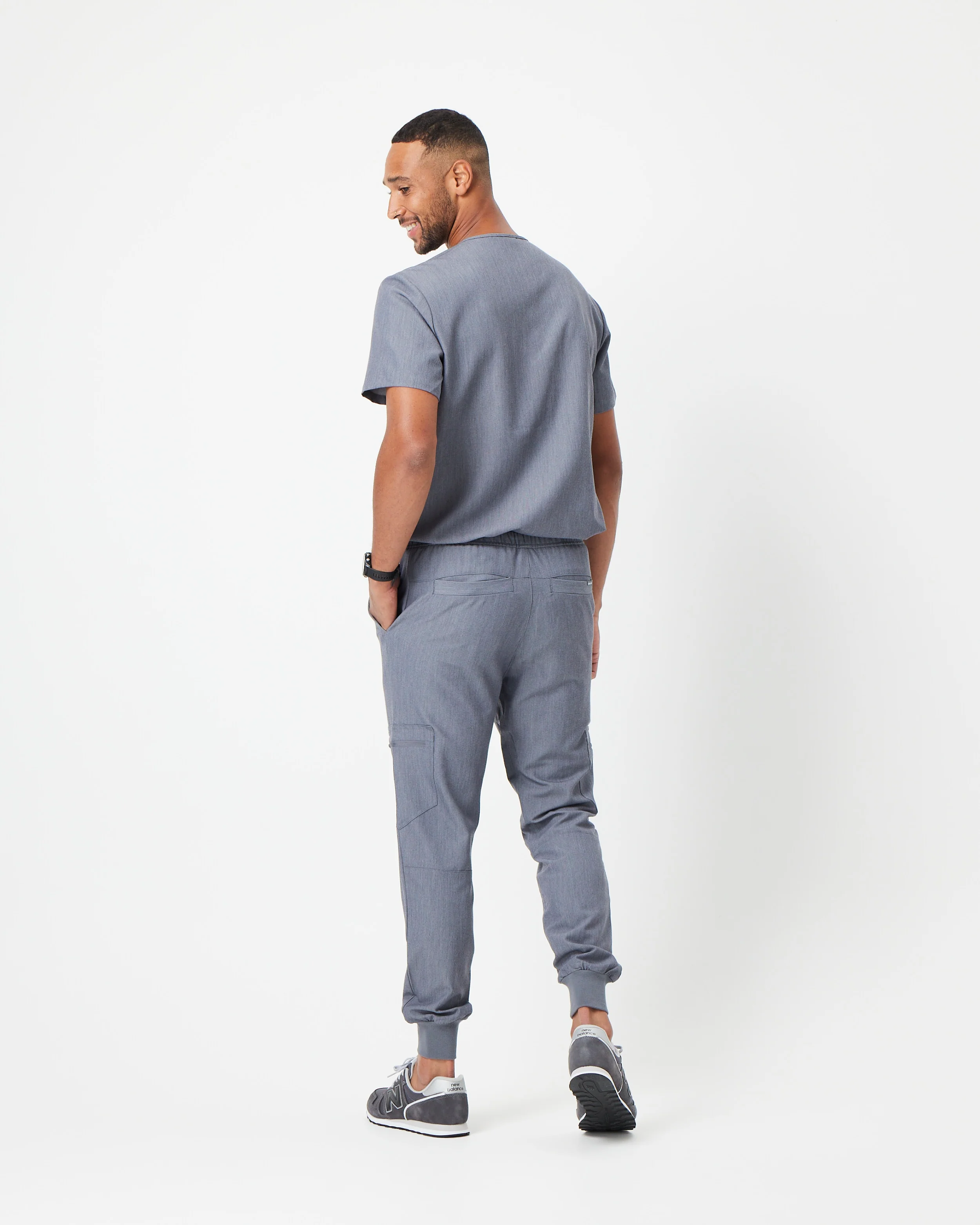 WEARY Three Chest Pocket Scrub Top - Steel Grey | SLTECH™ - Image 3