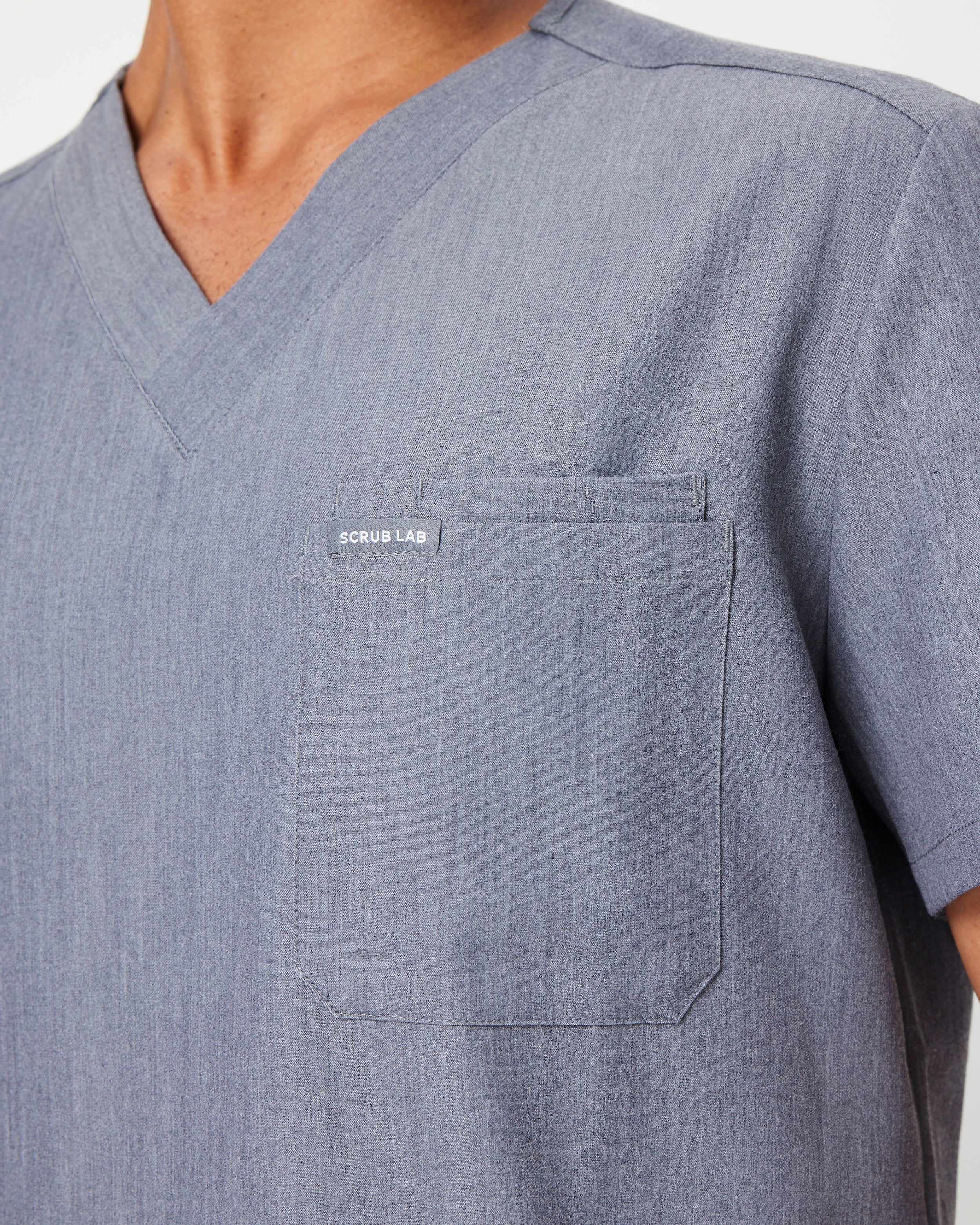 WEARY Three Chest Pocket Scrub Top - Steel Grey | SLTECH™ - Image 6