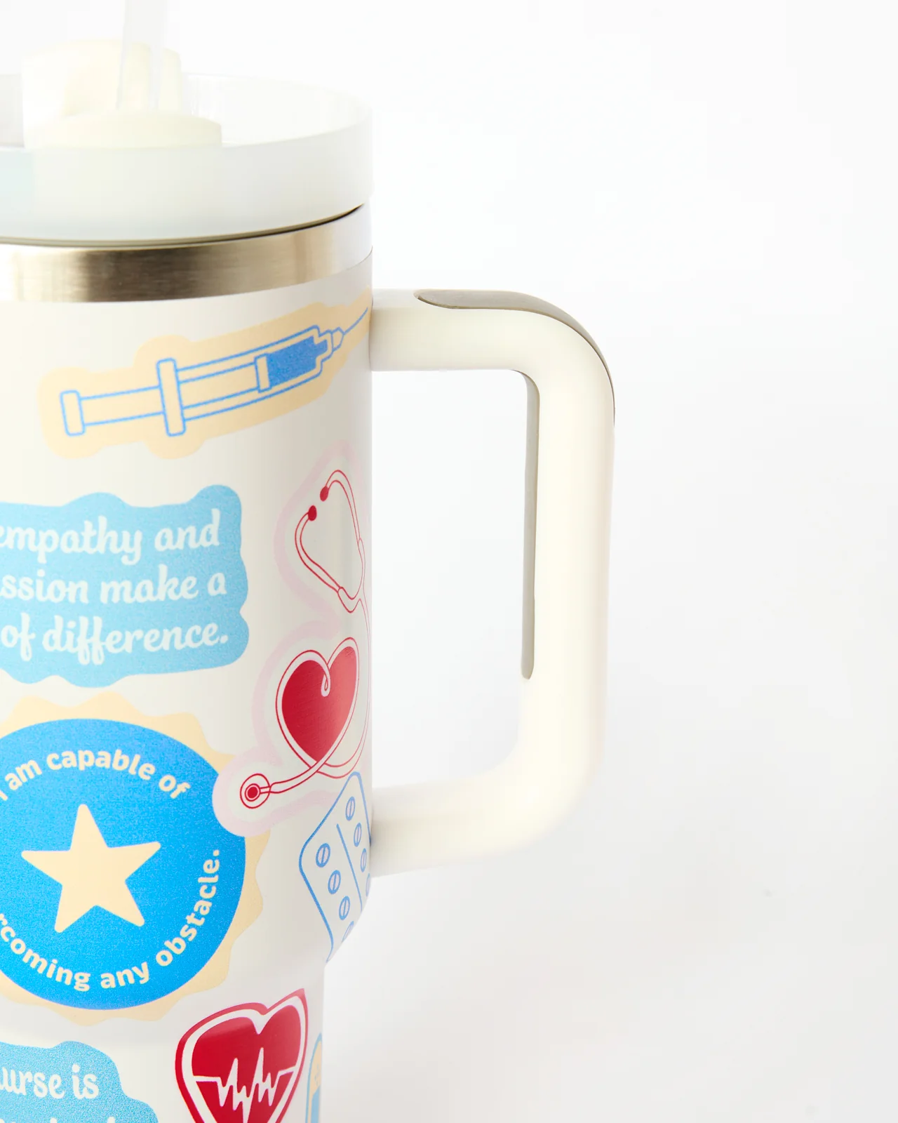 White 40oz Jumbo Sippy Cup - Nurse Edition - Image 3