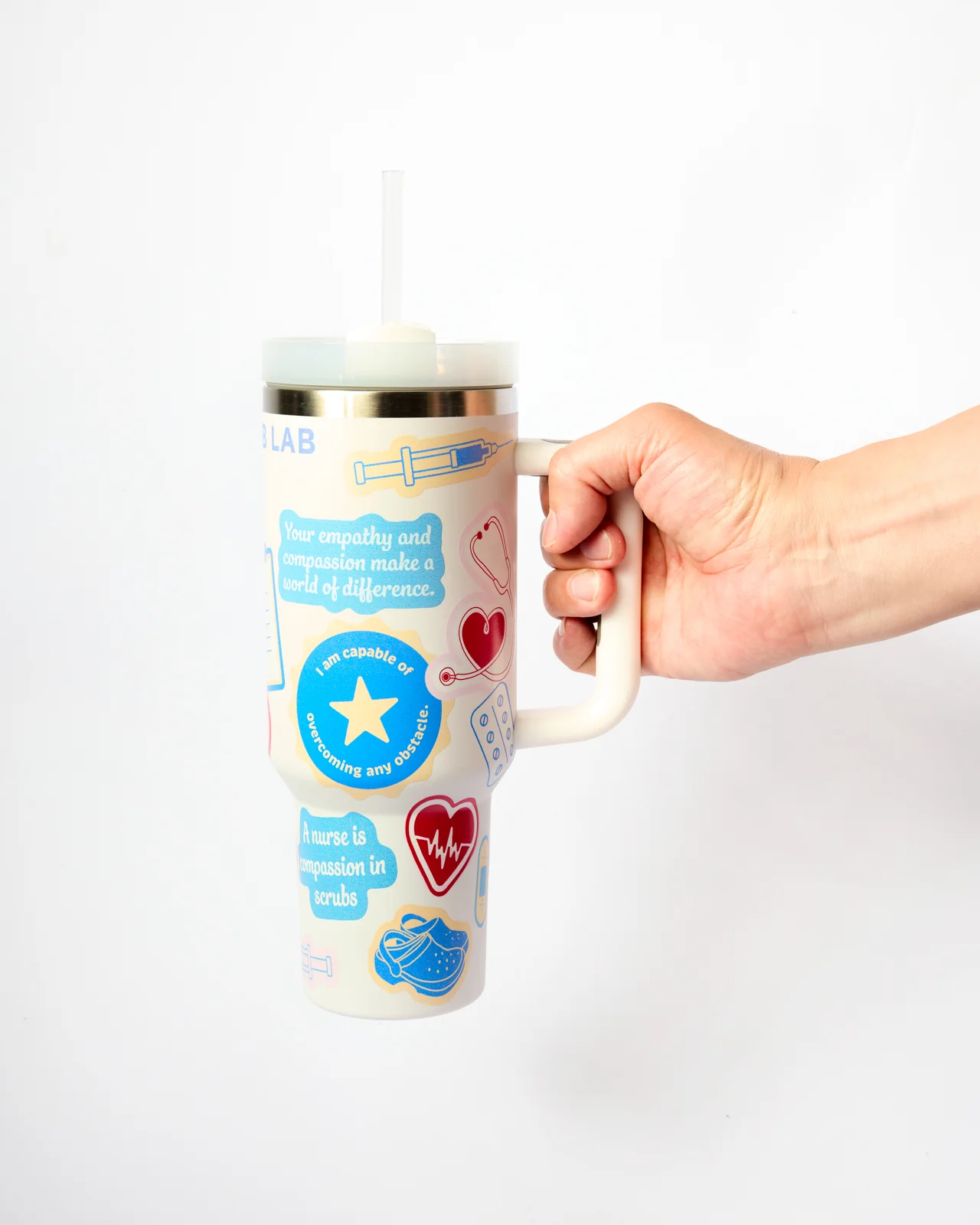 White 40oz Jumbo Sippy Cup - Nurse Edition - Image 5